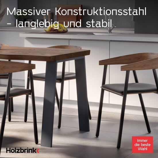 HOLZBRINK Trapeziumvormige poot voor tafel/koffietafel/bank/bureau, 60/80x72cm, Wit, 1 Stuk, HLT 22 C FF 9016