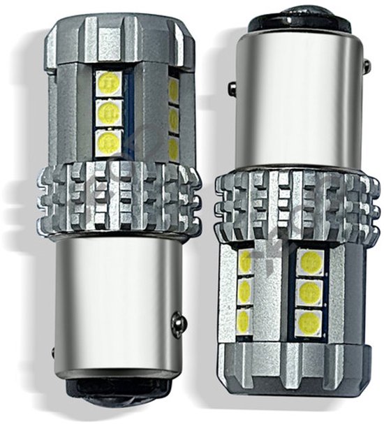 Ampoule LED 1157 P21/5W Blanc 6000K - Lot De 2 - Pour Feux Arrière Et Freinage
