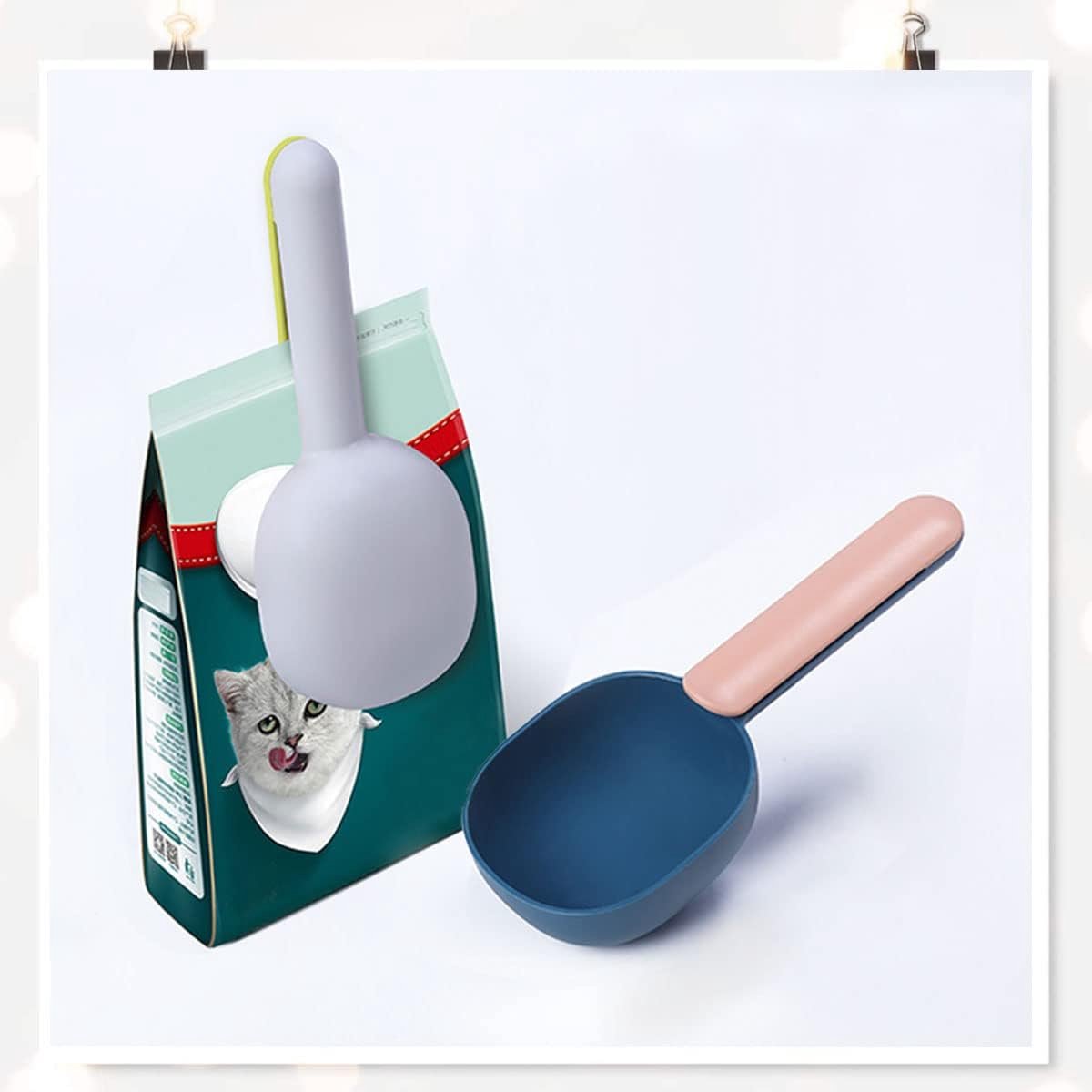Afbeelding 2 van Voerschep - 2 stuks - Maatschep voor diervoeding - huisdier voerschep - Diervoeding lepel - hond - kat - Voerschep voor hond - Voerschep voor kat - Huisdier voerschep - Maatlepel - Indigo/Grijs Groen