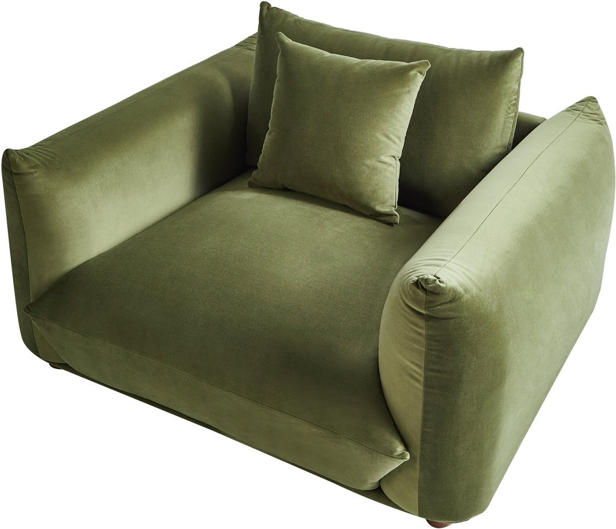 Afbeelding 3 van BELIANI LUVOS Fauteuil Groen Fluweel Donkere Houtkleur