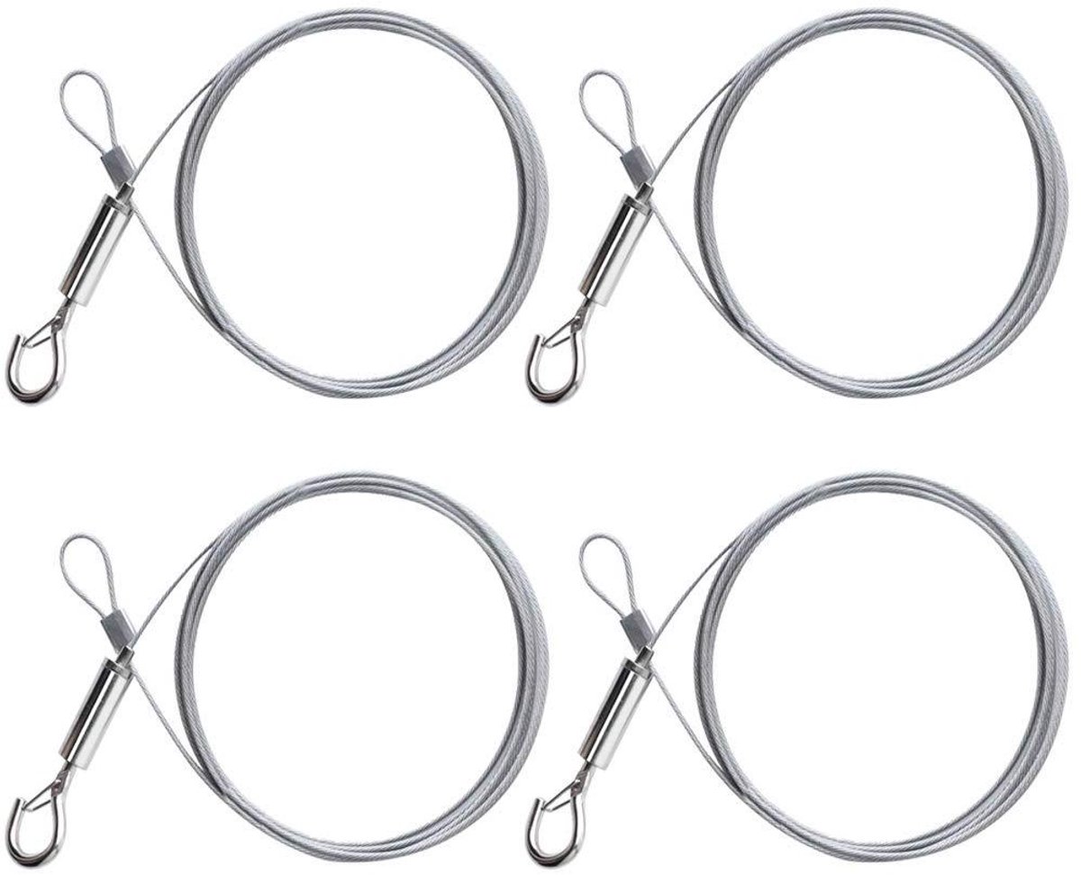 JGS Premium - Photo Hanging Wire Set van 4 - 1.5mm*2m - Roestvrijstalen Ophangdraad - Verstelbaar - Tot 30kg - Voor Licht/Lamp Ophanging