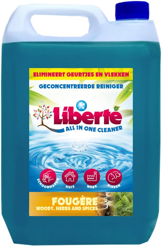 All in One Cleaner Fougère 5 Liter - Desinfectie - Dieren - Huis - Auto - Kantoor - Schoonmaakmiddel