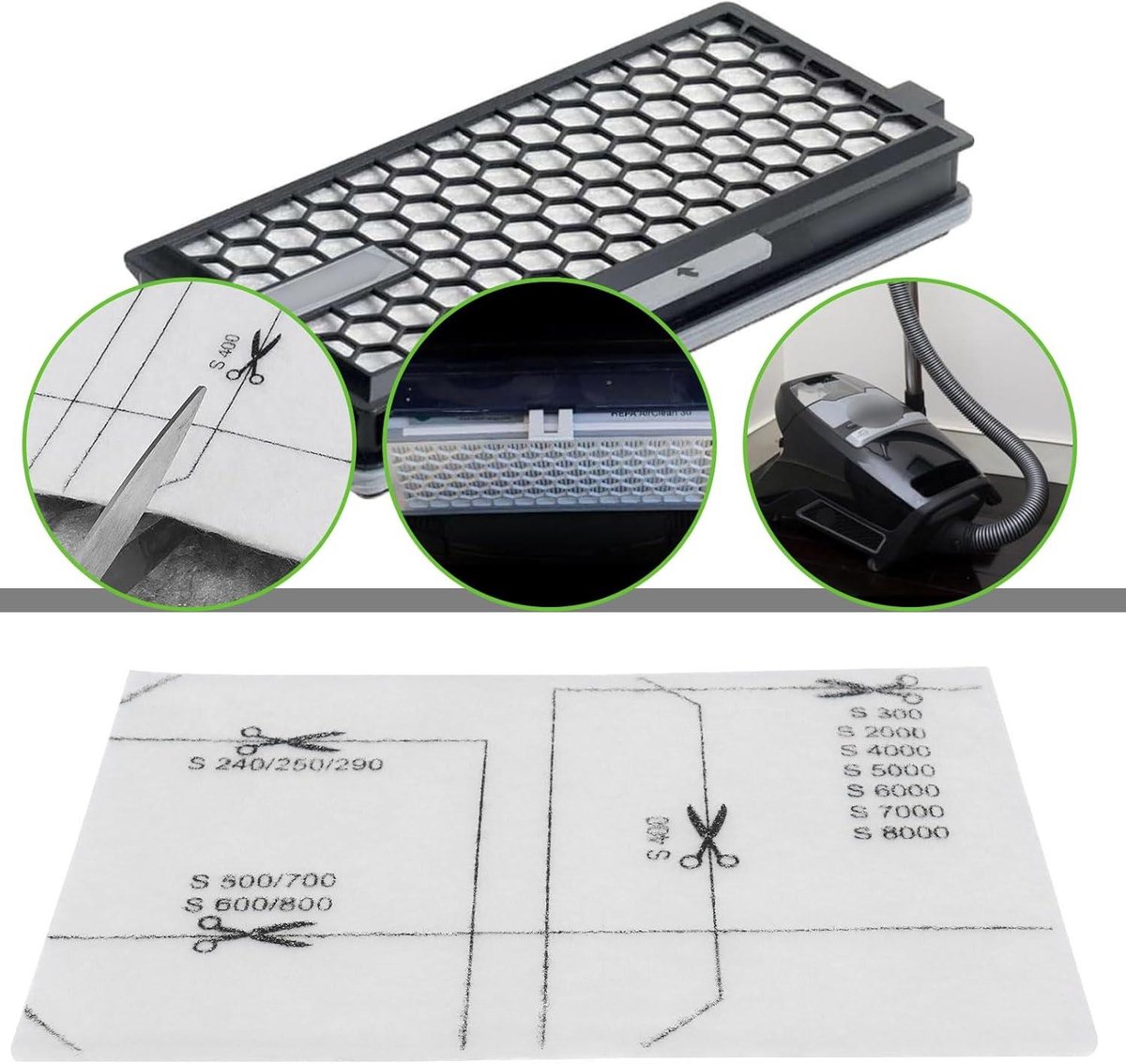 JGS Premium - 20 stuks filters inclusief motorbeschermingsfilters en stofzuigerfilters voor Miele stofzuigers - Geschikt voor diverse modellen