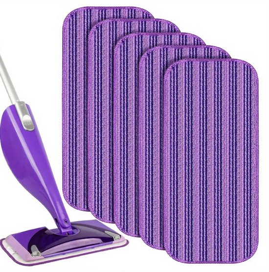 Uitwasbare Vervangingsdoek 6x | Compatible met Swiffer Wetjet | Microvezeldoek | Mop cover | Reinigingspad Herbruikbaar | Navulling | Dweilpads voor hardhout | tegels | laminaat | Vinyl | Bamboe | Stof