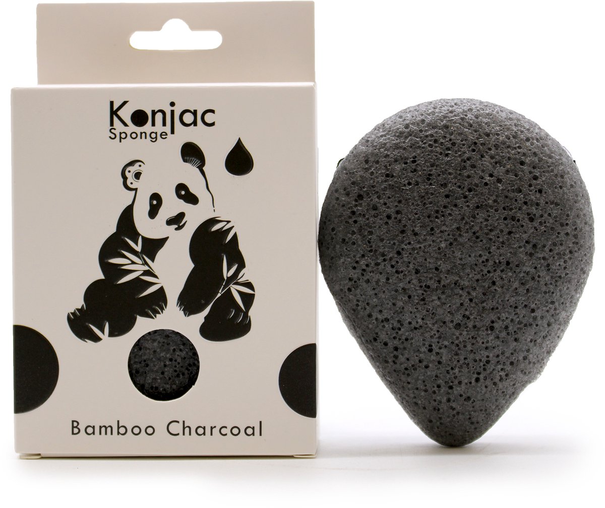 Traanvormige Konjac Spons - Bamboe Houtskool - Antibacterieel