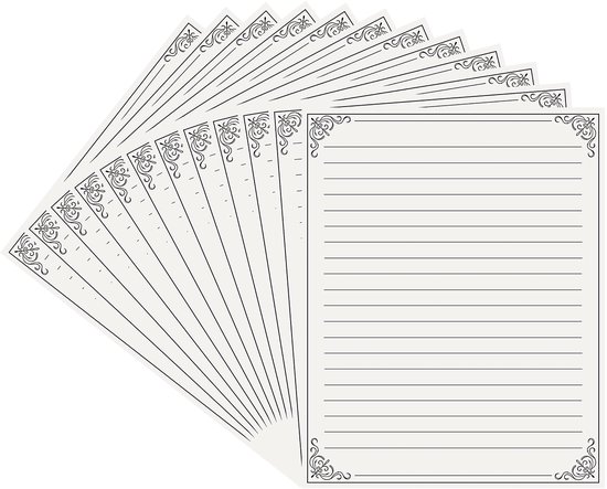 Papier à Lettre Noël Gala Design - Lot 50 Feuilles A4 90g/m² - Motif Rouge Gris Argenté