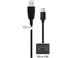 OneOne 1,0m Micro USB kabel. Zwarte laadkabel. Oplaadkabel snoer past op Lenovo IdeaPad Miix 10 (20284), Miix 2-10 (20359), Miix 2-11, Miix 2-8 (20326), Miix 300-10, Yoga Tab 3-10