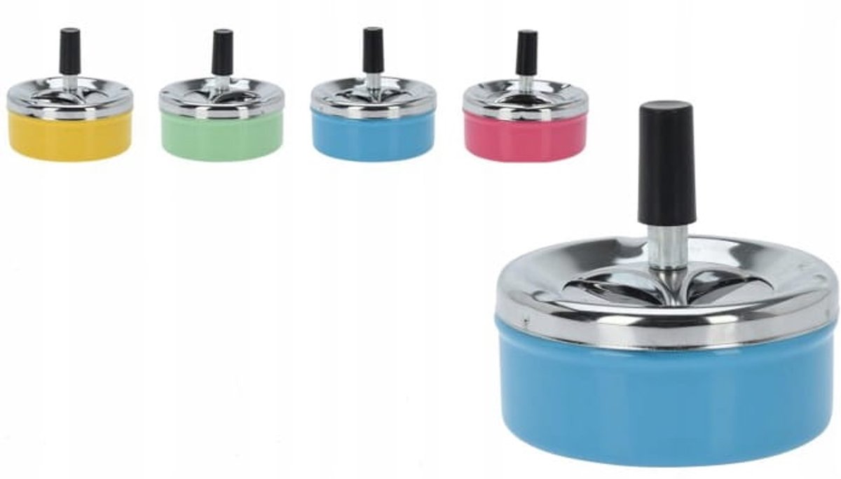 Draaibare asbak van metaal (9 cm) met deksel