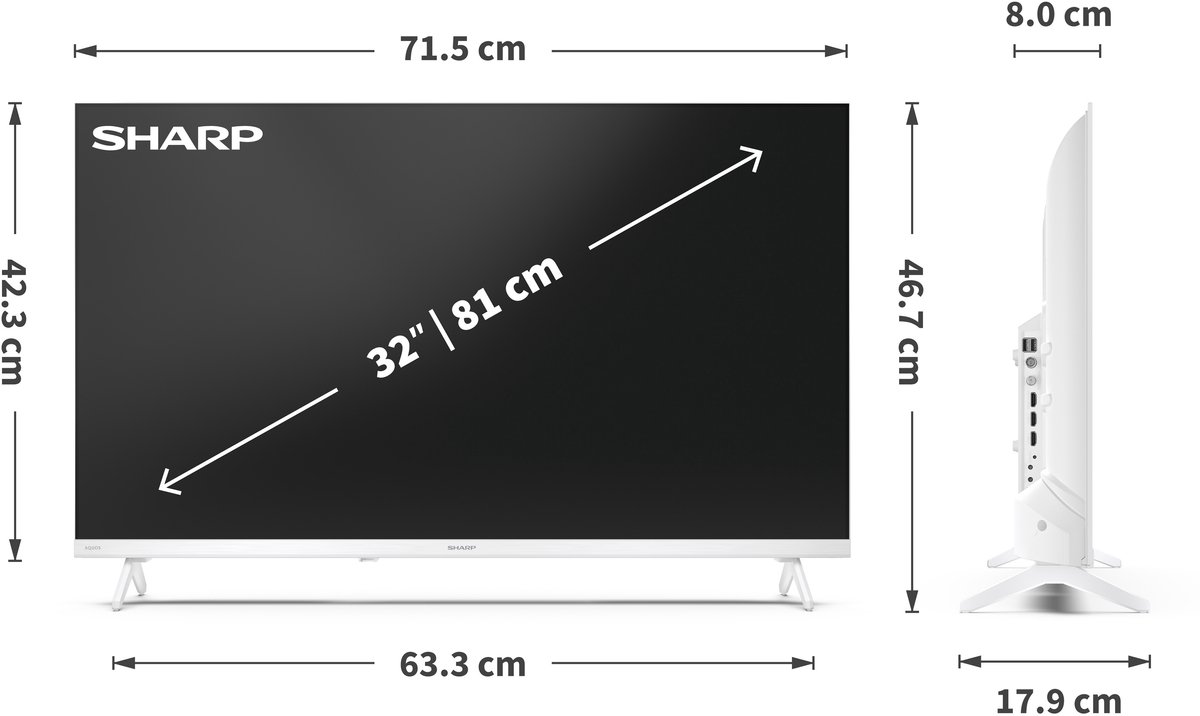 Sharp 32HF2265 32 inch HD-Ready Google TV - afbeelding 3