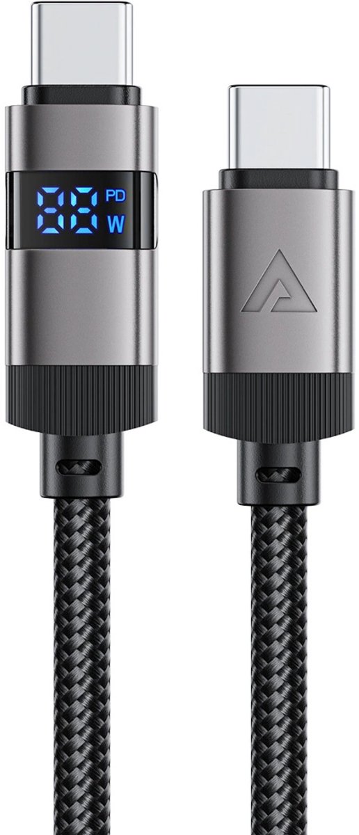 Acefast Usb-C Naar Usb-C Kabel Met Display 66W 1,2M Voor Het Opladen Van S10 S20
