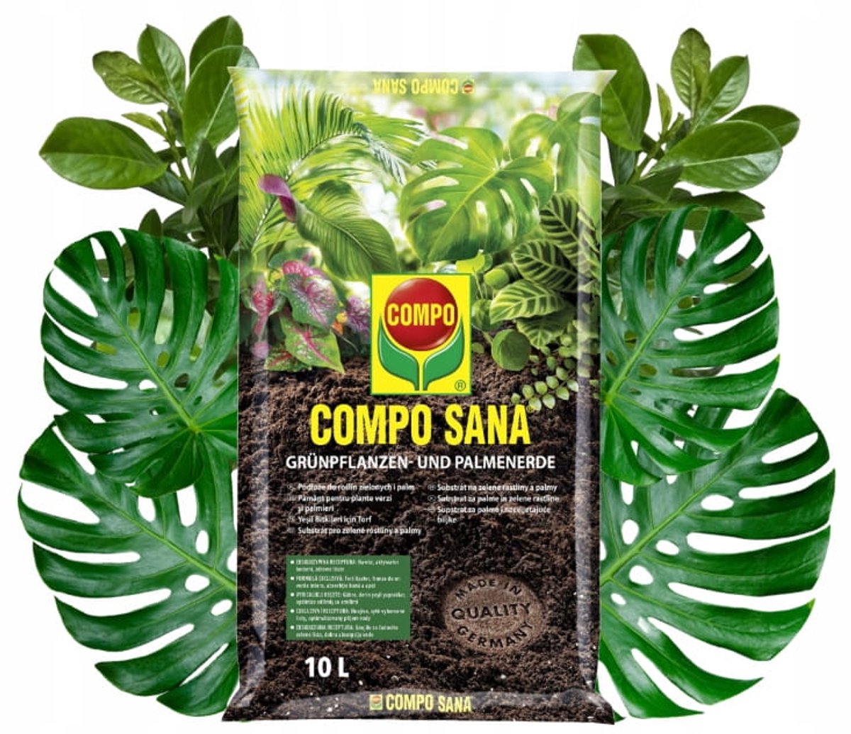 Compo Sana - Potgrond voor Groenplanten en Palmen - Torf - Perlit - Agrosil - Kalk