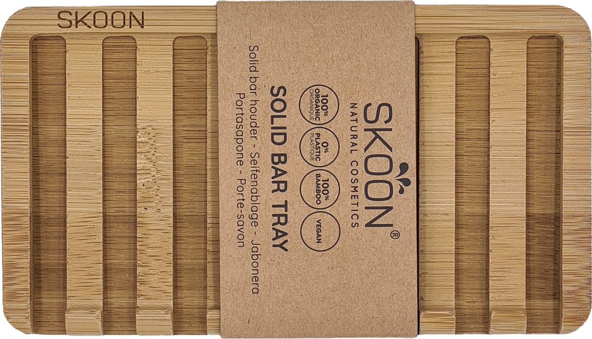 Skoon Solid bar tray - 2 bar - all bamboo 1 Set