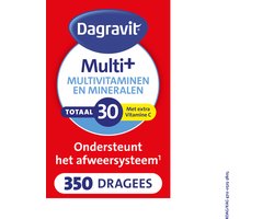 Dagravit Totaal 30 Multi+ - Multivitaminen en mineralen - Familie voordeelverpakking - Ondersteunt de afweer van het lichaam (1) - 350 dragees