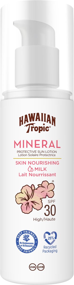 Goedkoopste Hawaiian Tropic Mineral Sunmilk Lotion - SPF30 - 100ml - 1 Stuk
