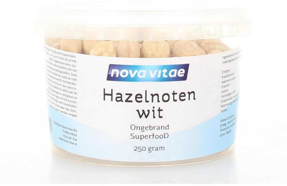 Nova Vitae - Hazelnoten - Wit - Ongebrand - Raw - 250 gram
