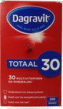 Dagravit Totaal 30: doos met multivitaminen en mineralen in het Nederlands. Biedt ondersteuning voor immuunsysteem, energiehuishouding en hart.