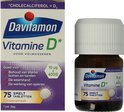 Davitamon Vitamine D* voor volwassenen, 75 smelttabletten met citroensmaak. Goed voor: sterke botten en tanden, weerstand, werking van spieren. 10 µg = 400IE.