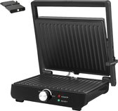 JAP Appliances Caligrill - Contactgrill (2000W) met temperatuur aanduiding - 180°C Uitklapbaar tosti apparaat - Inclusief vetbakje - <30 seconden opgewarmd grill ijzer - Zwart