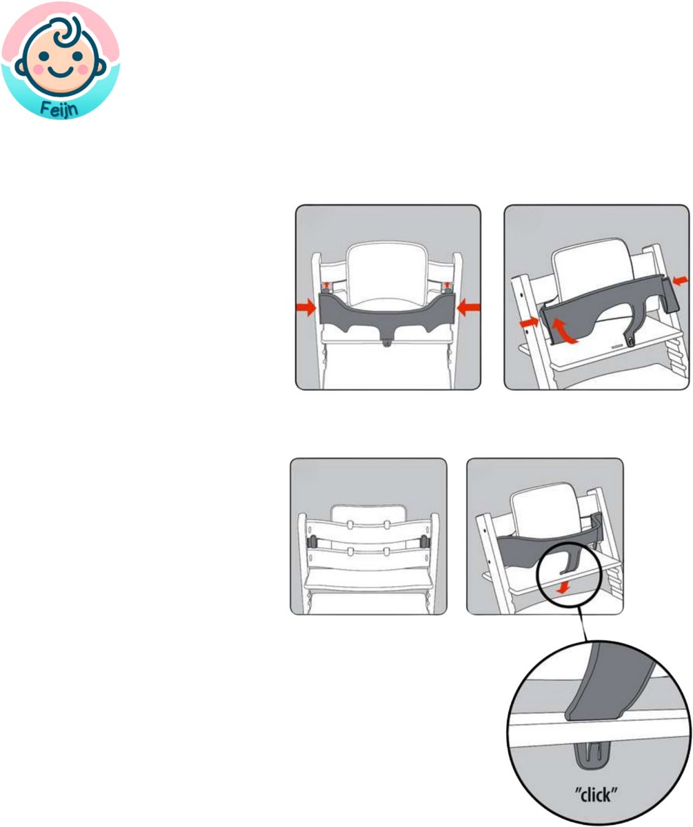 Stoelverkleiner voor Stokke Tripp Trapp – Babyset - Rugleuning & Beugel – Wit – foto 6