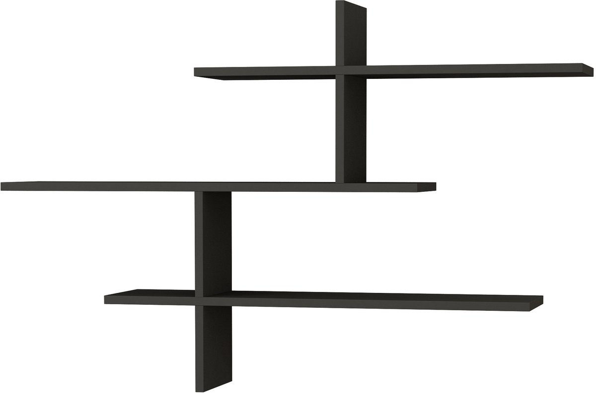 Hocus Picus Zwevende Wandplank 3 Planken - Antraciet - 123x22x81 cm