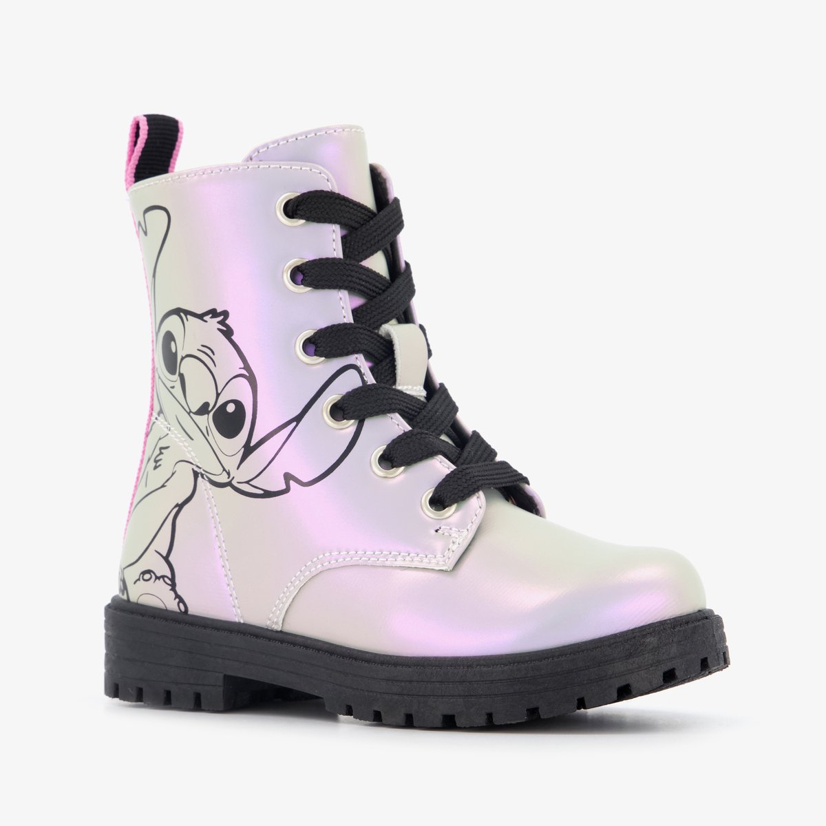 Lilo & Stitch meisjes veterboots zilver roze - Maat 29