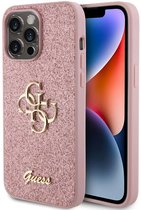 Coque arrière à Glitter avec logo Guess 4G pour Apple iPhone 15 Pro Max (6,7") - Rose
