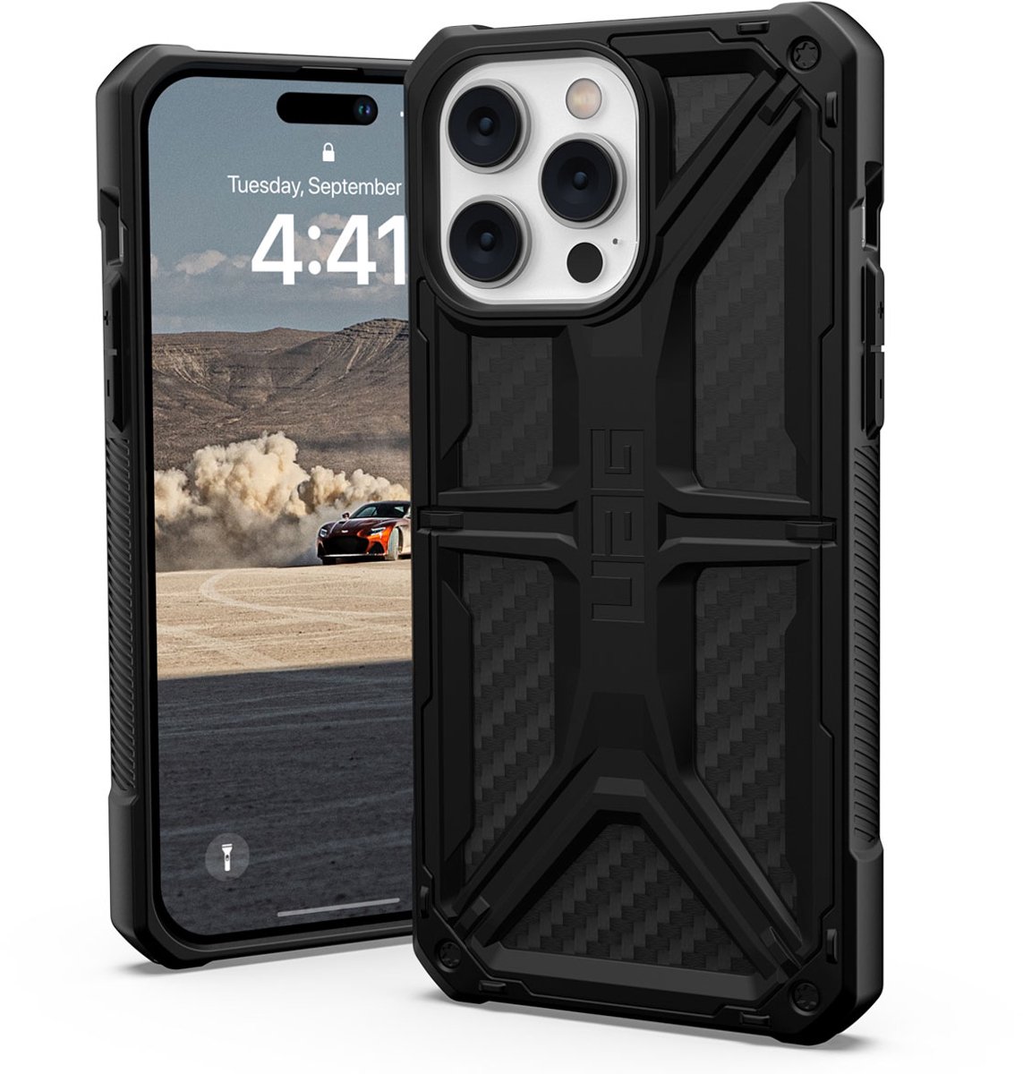 UAG - Monarch geschikt voor iPhone 14 Pro Max Hoesje - carbon zwart