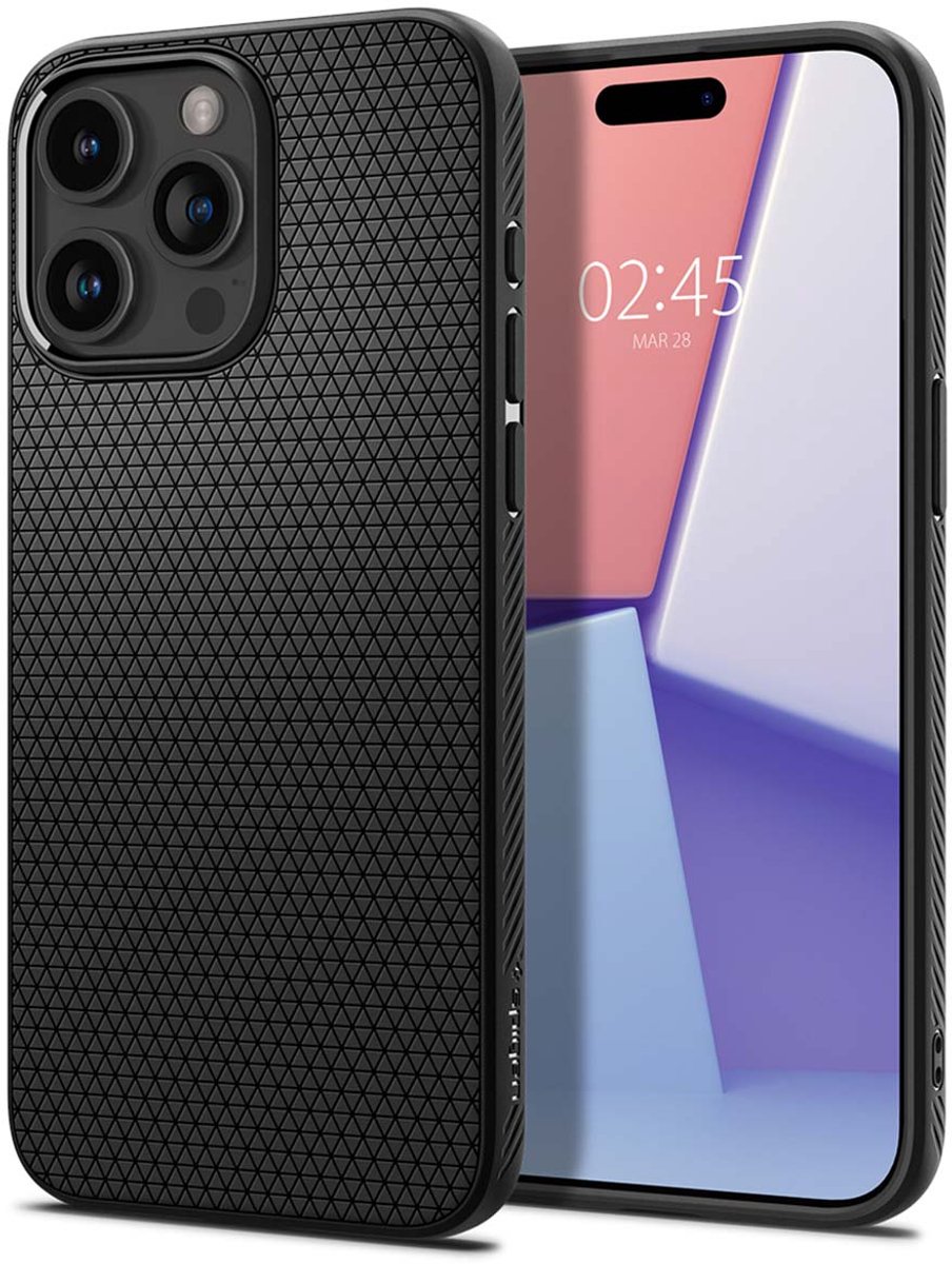 Spigen Liquid Air Case hoesje geschikt voor iPhone 15 Pro Max - zwart