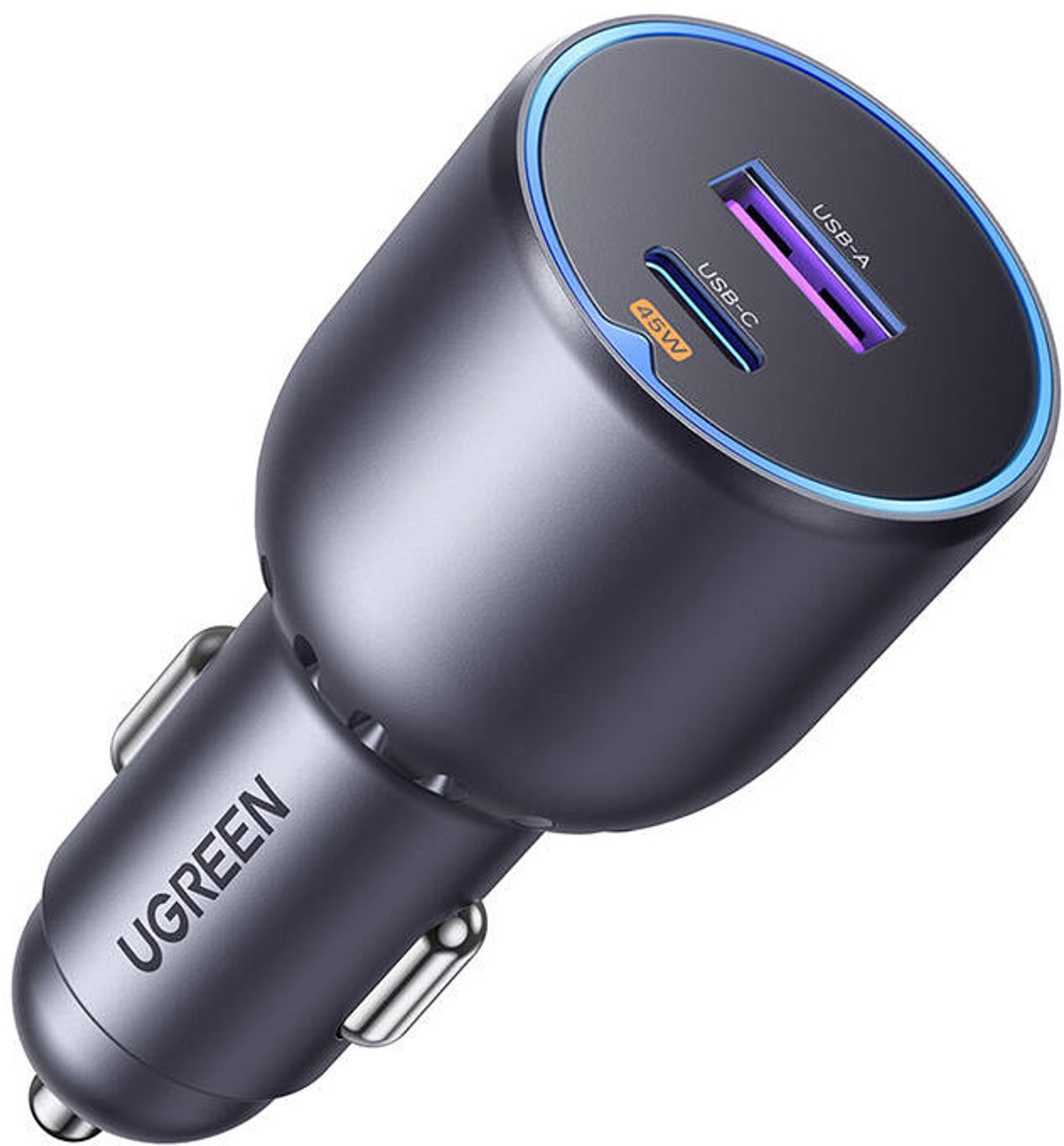 UGREEN USB C autolader 63W (45W+18W) sigarettenaansteker snellader voor iPhone, Galaxy S24, MacBook Air, PPS - Afbeelding 2