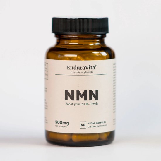Gélules EnduraVita® NMN | 60 capsules | 250 mg par capsule | Booster de NAD+ | 99,8% pur | Également pour chiens et chats