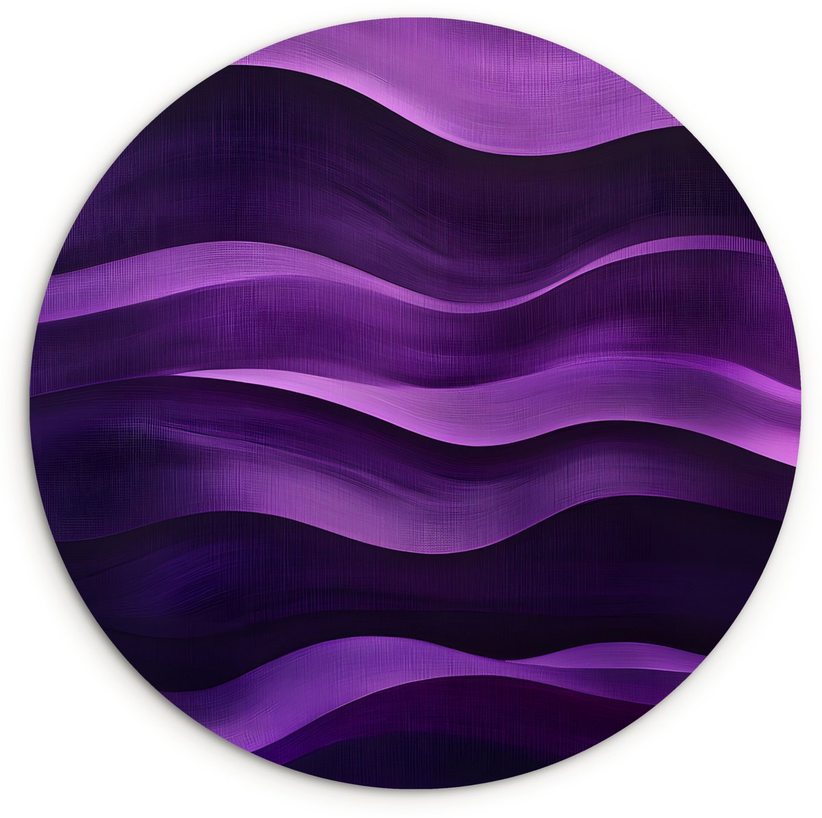 WallCircle Wandcirkel 140x140 cm - Muurcirkel Golven - Abstract - Paars - Muurdecoratie woonkamer - Wanddecoratie slaapkamer - Kamer decoratie accessoires - Ronde schilderijen