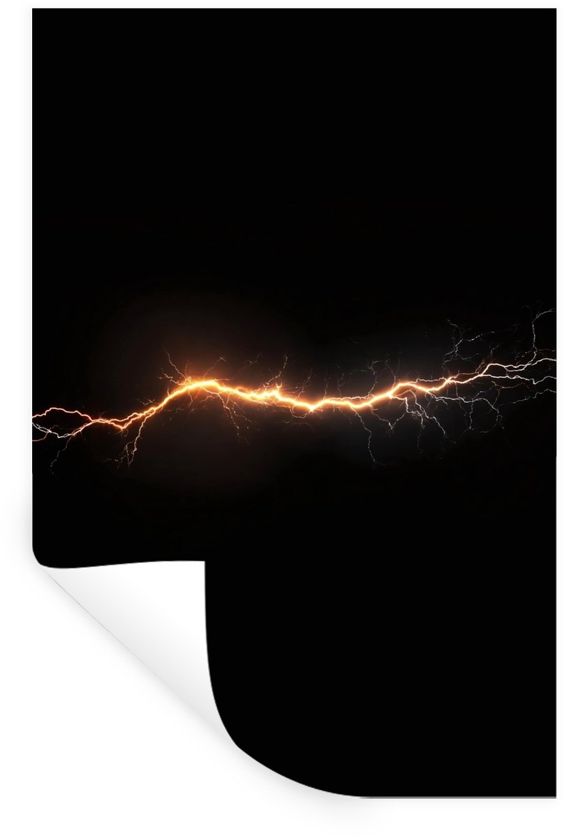 Muurstickers - Sticker Folie - Gaming - Oranje - Bliksemflits - Licht - 60x90 cm - Plakfol