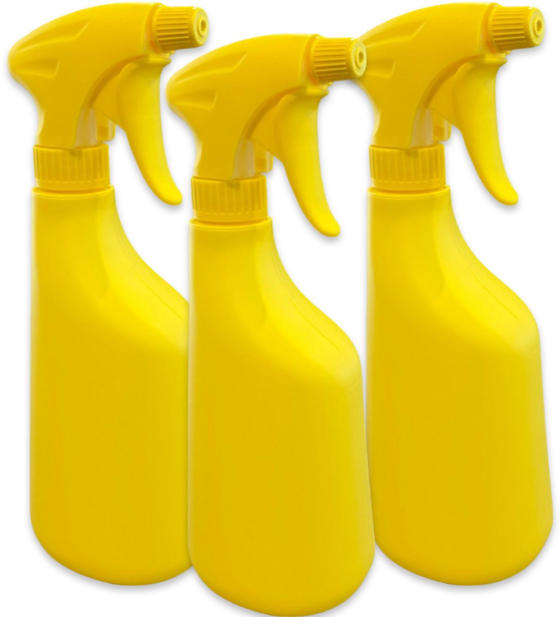 MAUS spray bottle sprayflacon geel - 3 stuks plantenspuit met trigger- professioneel - met schaalverdeling