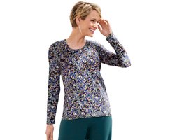 Bedrukt lang T-shirt van zacht breisel