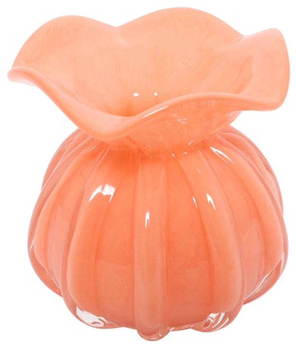 Countryfield Vaas - Rond - Glas - Oranje - 11x11x11 cm