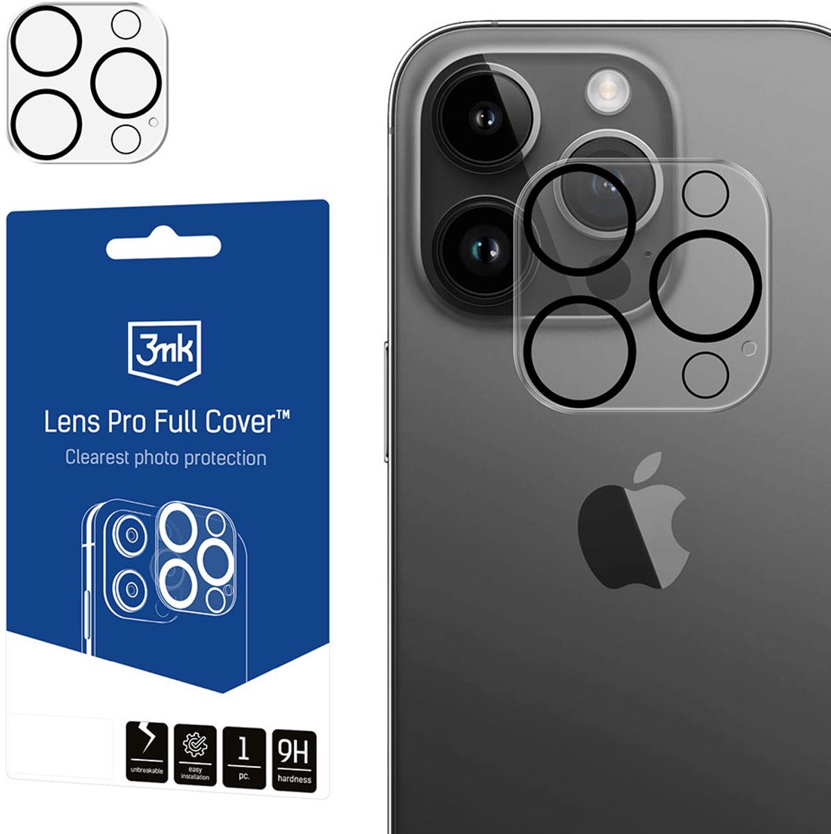 Pantserbescherming voor de camera van Apple iPhone 12 Pro – 3mk Lens Pro Full Cover