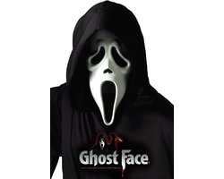 Fun World Ghostface Masker met Capuchon Scream Masker Halloween Masker voor bij Halloween Kostuum Volwassenen voor bij Scream Kostuum - Officiële Licentie - Masker met Capuchon - Wit