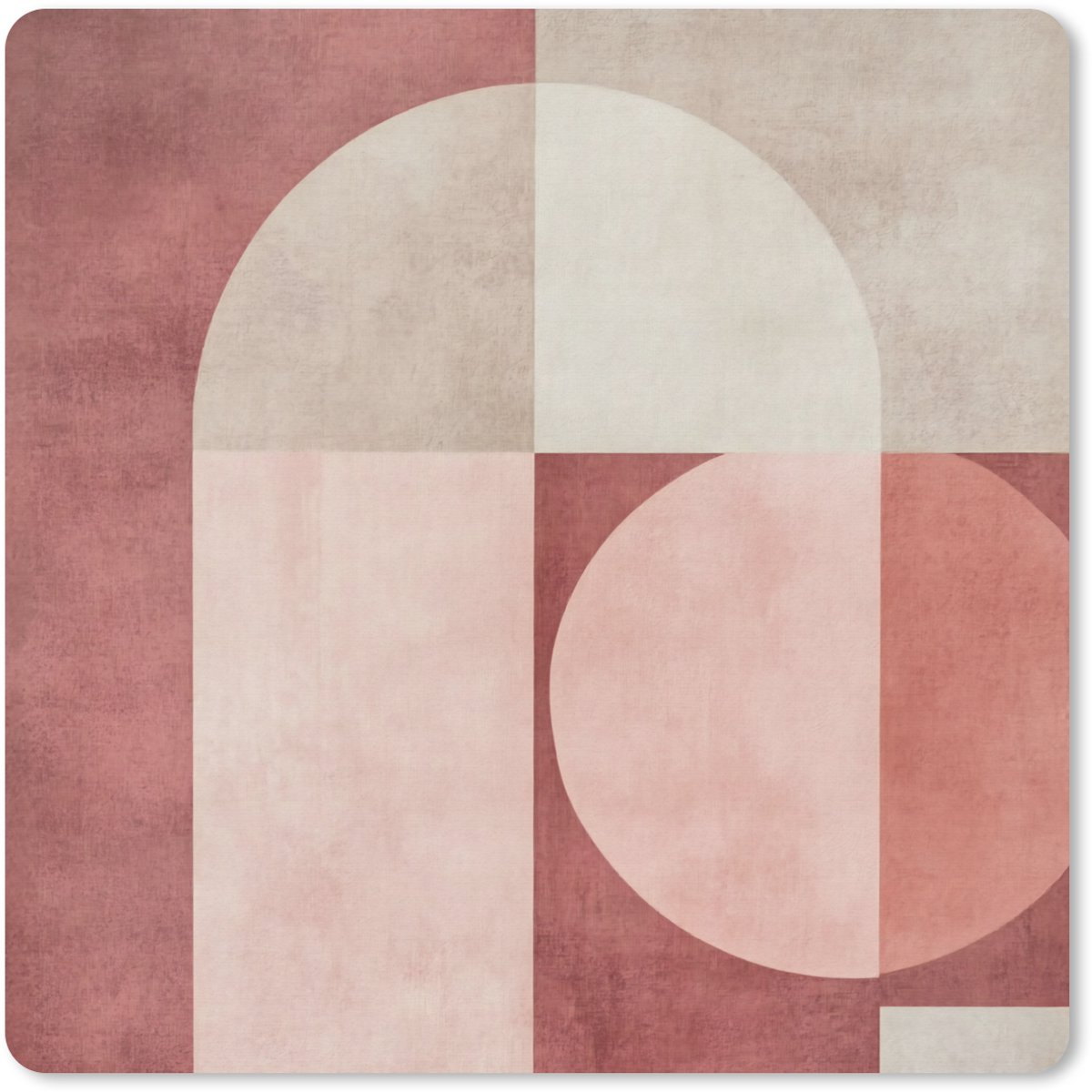 Muismat XXL 60x60 cm - Bureau onderlegger - Bureau mat Figuren - Abstract - Roze - Bureaumat - Gaming mousepad xl - Bureaulegger groot - Computer deskmat