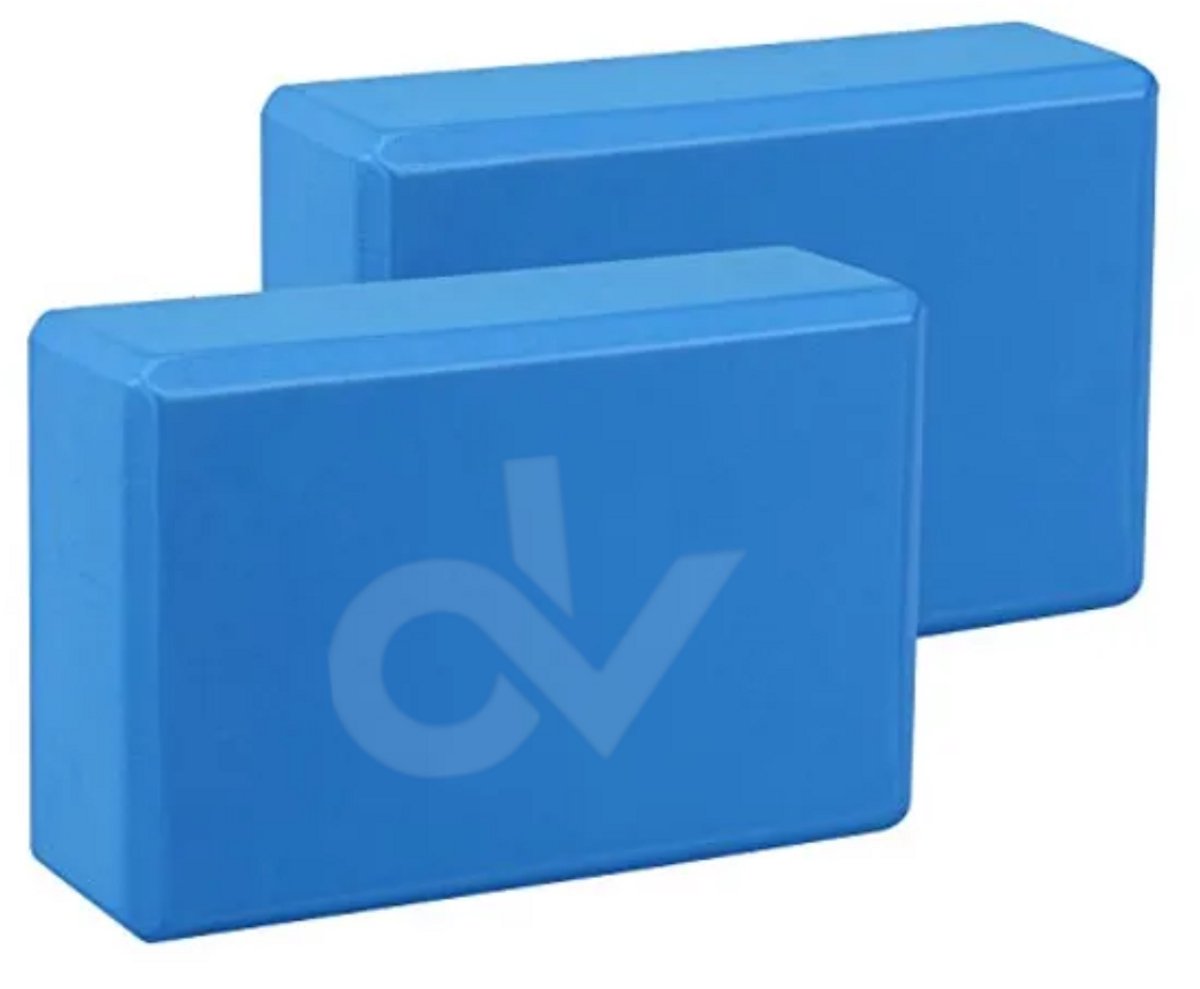DV – Blauw – Yoga Blok – Lichtgewicht – EVA Foam – Ondersteuning bij Yoga & Pilates – Antislip – Voor Beginners & Gevorderden