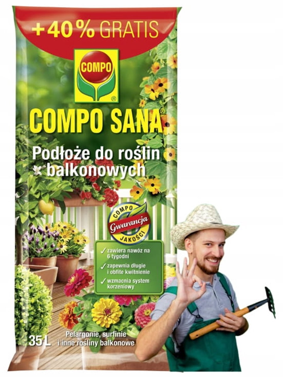Compo - Universeel Potgrond - Balkon en Terrasplanten - Startmeststof - 35L