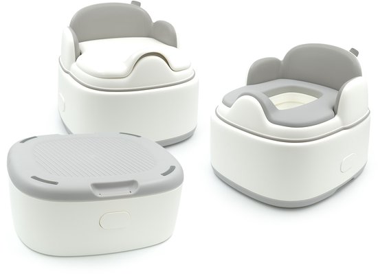 Zoem - WC potje – 3 in 1 - Grijs - Toilet – Peuter potje - Baby Potty – Plaspotje – kraamcadeau – kraamvisite – baby shower