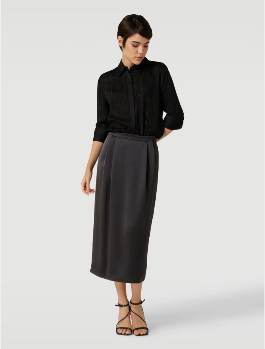 Weekend Max Mara Midirok met bandplooien model ‘GENE’ Zwart
