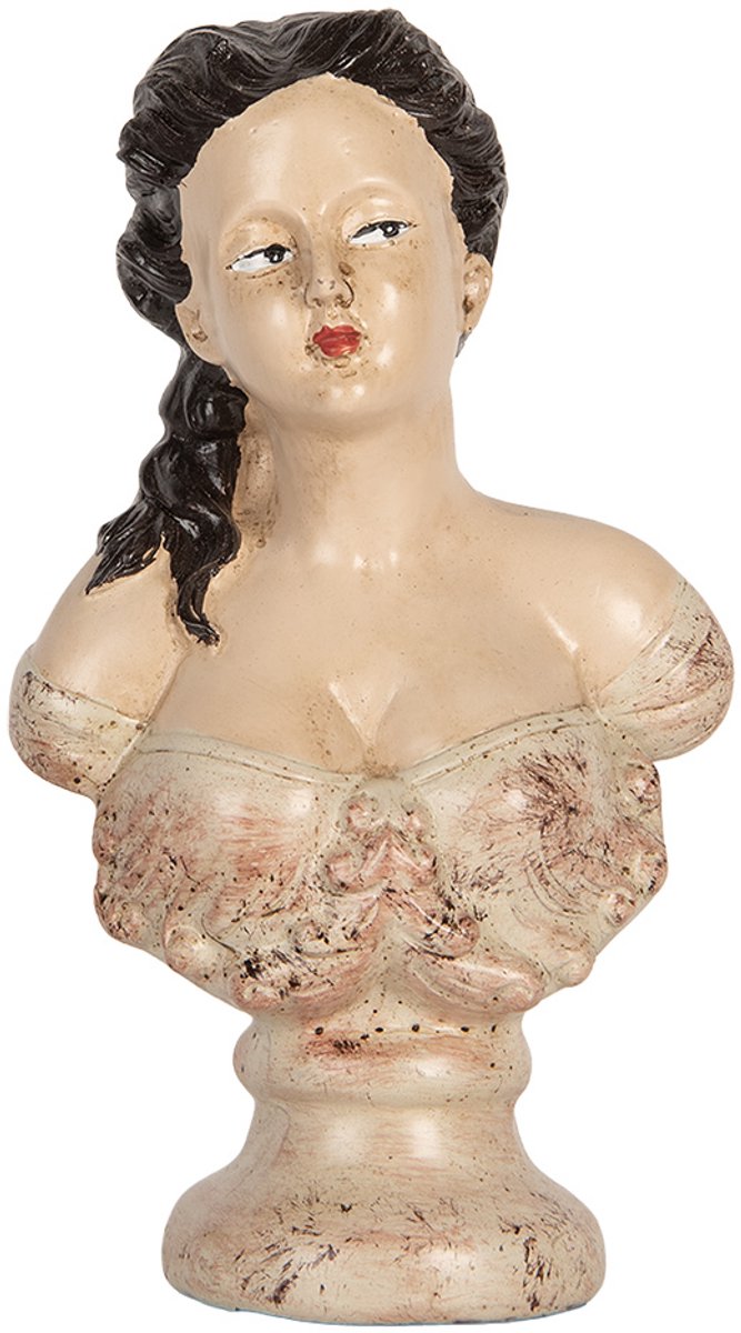 Decoratie Beeld Vrouw 12x8x20 cm Beige Kunststof