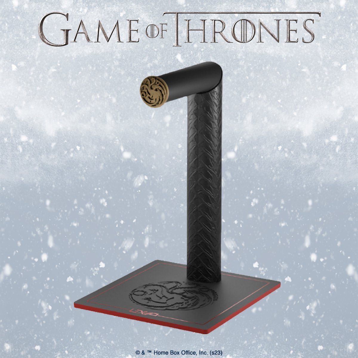 Lexip x Warner Game of Thrones Targaryen Dragon Design Gaming Headset Stand, Black/Red/Gold