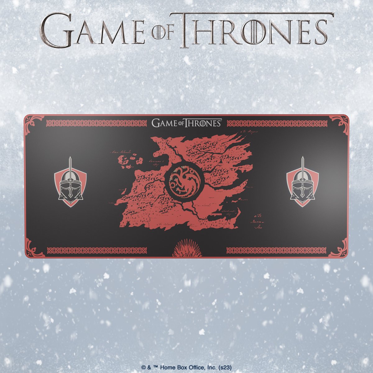 Lexip x Warner Game of Thrones – Flexible Mouse Mat XXL, Targaryen Edition, Black (90 x 40 cm)
