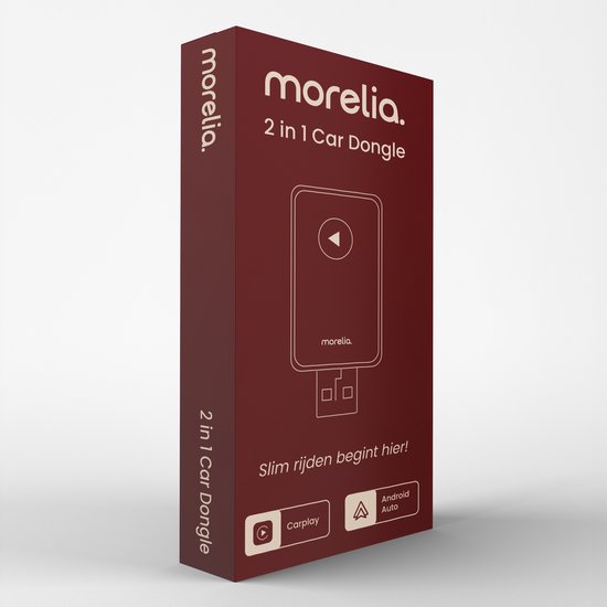 Morelia® Premium 2-in-1 Car Dongle - Draadloos APPLE Carplay en ANDROID Auto in 1 - Zwart van Morelia — afbeelding 4