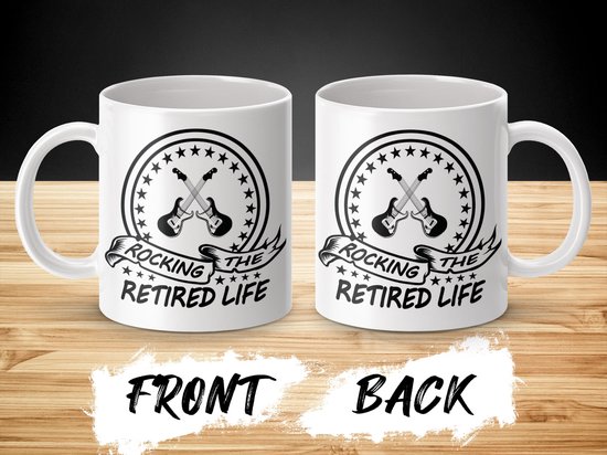 Life « Retraite rock », cadeau de retraite, tasse de Musique de guitare, cadeau pour mélomane, Nieuwe retraité, cadeau d'anniversaire, tasse à Café
