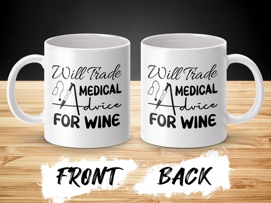 Medische Advies Mok, Grappige Artsen Mok, Wijn Cadeau, Verpleegkundige Geschenk, Dokters Humor, Gezondheidszorg Mok, Dokter Mok, Wijn