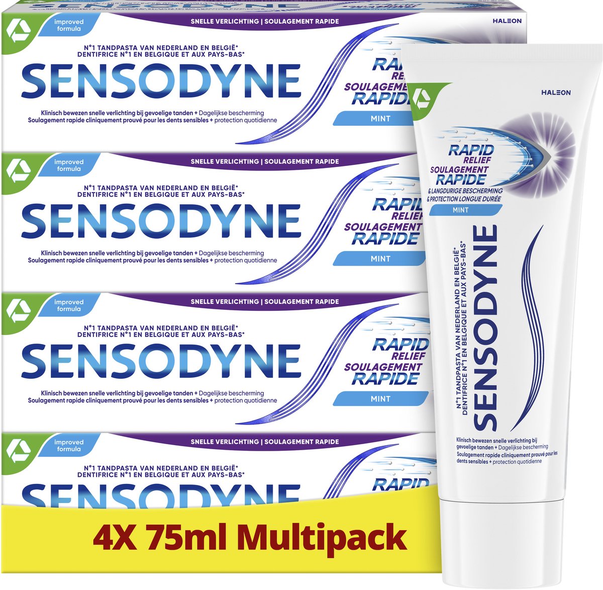 Sensodyne Rapid Relief – Tandpasta – Gevoelige tanden – Multipack – 4 x 75 ml