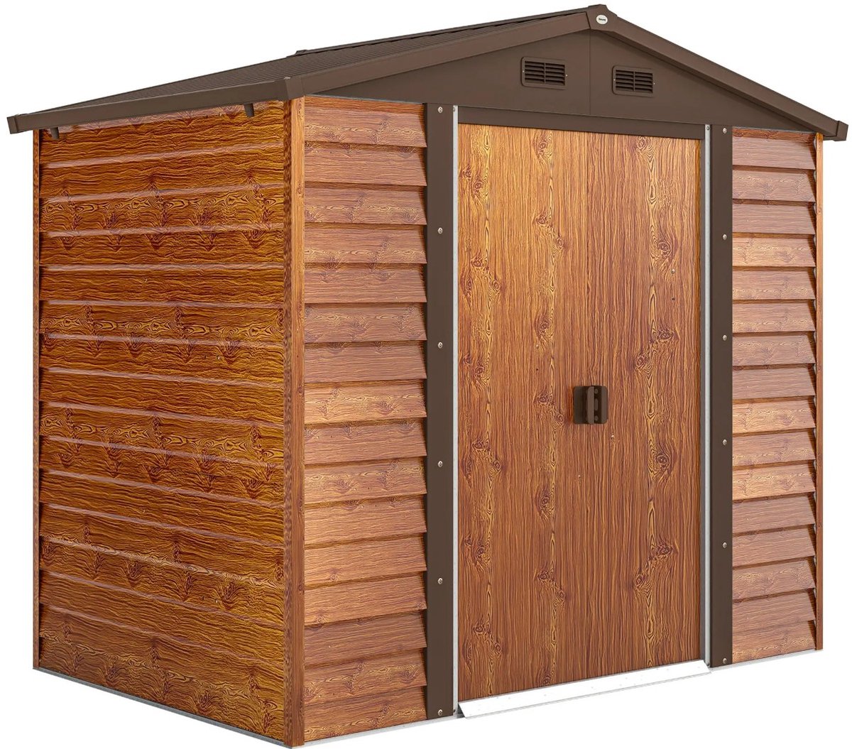 Gereedschapsschuur weerbestendig staal - 152 x 235,7 x 208,7 cm - Bruin houtlook